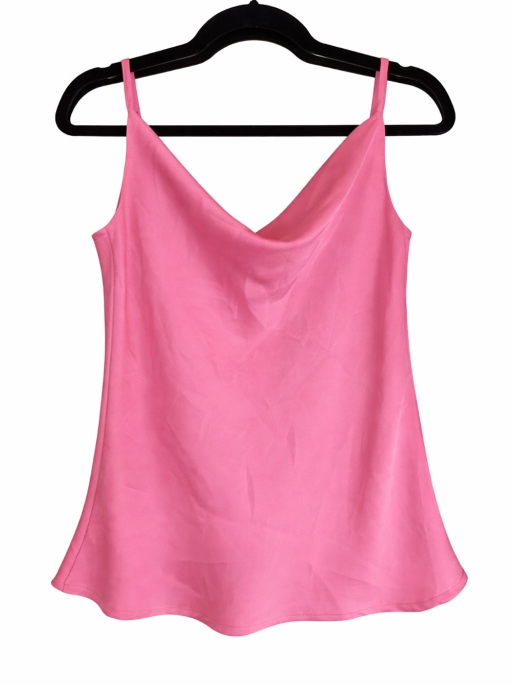 Glam Pink Satin Cami Tank Top Medium Barbiecore Layering